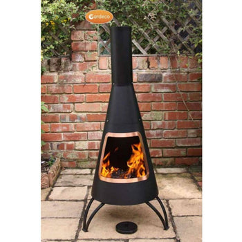 Gardeco Chimenea Gardeco Cono Large Conical Steel Chimenea 125 cm high with Copper Coloured Rim